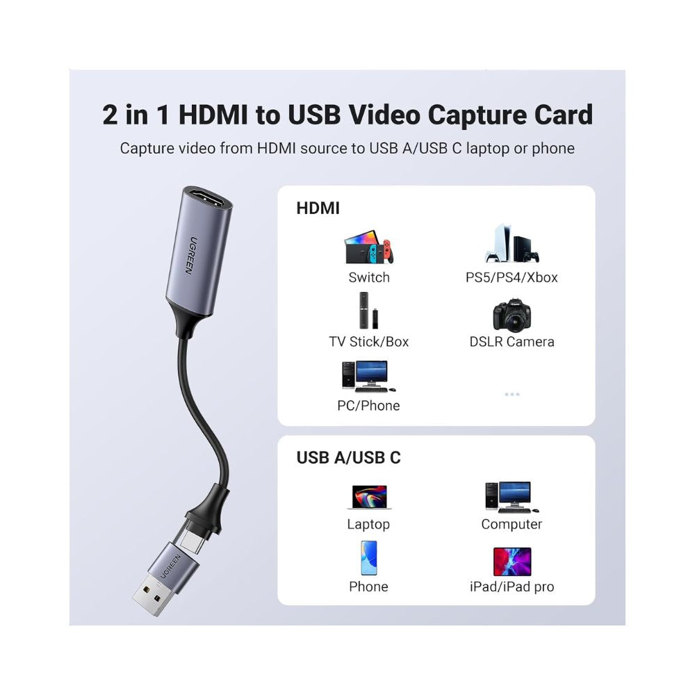 Ugreen 40189 Video Capture Card Single HDMI Input Ugreen 40189 Video Capture Card Single HDMI Input
